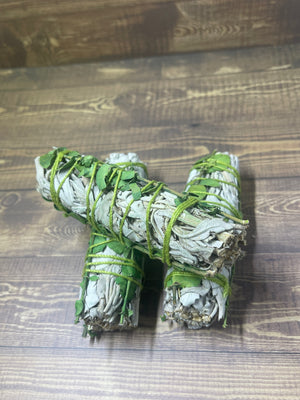 White sage and eucalyptus mini smudge stick