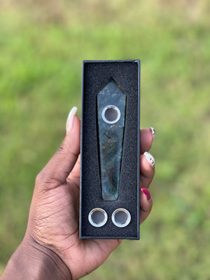 Labradorite crystal pipe
