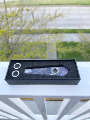 Amethyst crystal pipe